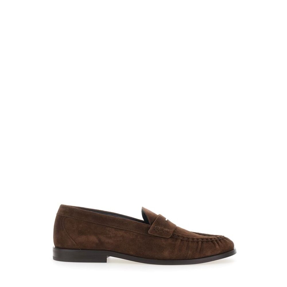 Vinny's Men Brown Loafers With Almond Toe And Low Heel In Suede For Men
